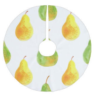 Jupon De Sapin En Polyester Brossé Poires dessinées à la main, aquarelle image alimen