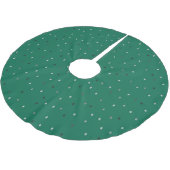 Jupon De Sapin En Polyester Brossé Pois d'argent sur vert (Angle)