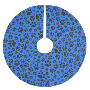 Jupon De Sapin En Polyester Brossé Pois de chien noir et blanc Pointe Polka sur le bl