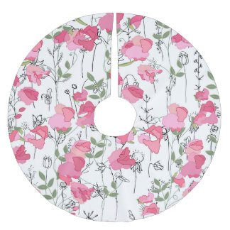 Jupon De Sapin En Polyester Brossé Pois doux : Texture Florale d'été.
