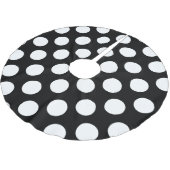 Jupon De Sapin En Polyester Brossé Pois noirs et blancs, Motif Polka (Angle)