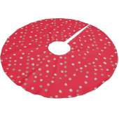 Jupon De Sapin En Polyester Brossé Pois rouges (Angle)