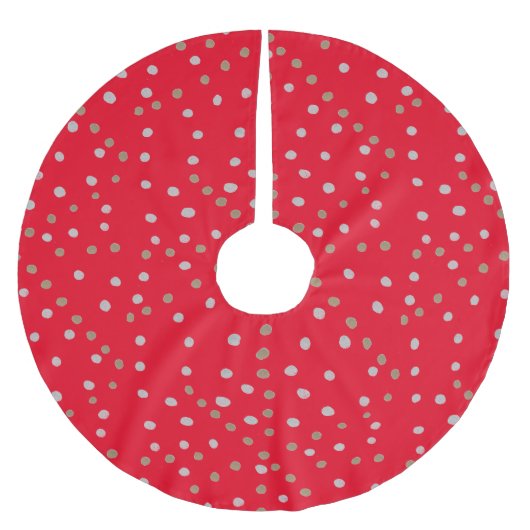 Jupon De Sapin En Polyester Brossé Pois rouges (Devant)