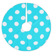Jupon De Sapin En Polyester Brossé Polka dots cyan hex code #00E3F4  (Devant)