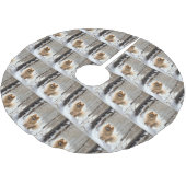 Jupon De Sapin En Polyester Brossé Poméranienne Laisser Neige Noël (Angle)