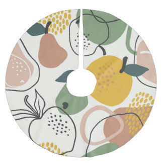 Jupon De Sapin En Polyester Brossé Pommes poires : Motif Vintage à main.