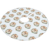 Jupon De Sapin En Polyester Brossé Pompe Poméranienne de la couronne de Noël (Angle)