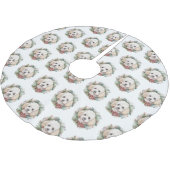 Jupon De Sapin En Polyester Brossé Poodle Noël Wreath Festive Pup (Angle)
