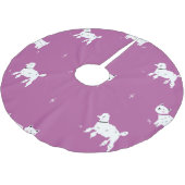 Jupon De Sapin En Polyester Brossé Poodle violet : Motif rétro monochrome (Angle)