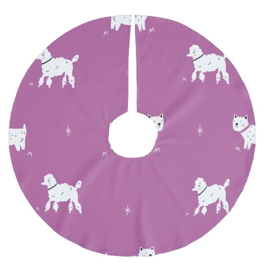 Jupon De Sapin En Polyester Brossé Poodle violet : Motif rétro monochrome (Devant)