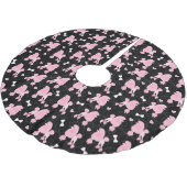 Jupon De Sapin En Polyester Brossé Poodles roses et vaches Motif noir (Angle)