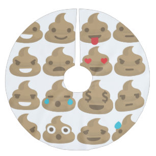 Jupon De Sapin En Polyester Brossé poop emojis jupe d'arbre de Noël xmas