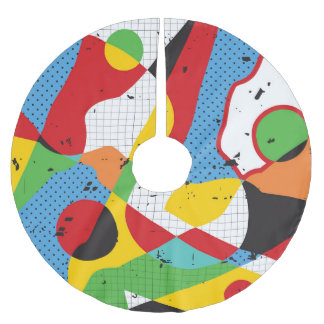 Jupon De Sapin En Polyester Brossé Pop Art, Minimalisme Vibrant.