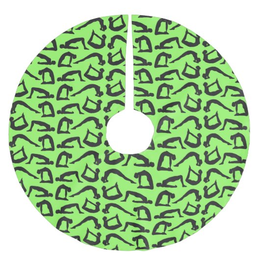 Jupon De Sapin En Polyester Brossé Positions de yoga Silhouettes (Devant)