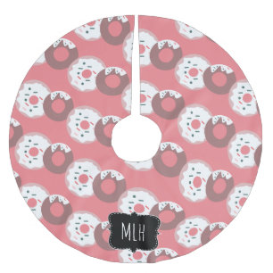 Jupon De Sapin En Polyester Brossé Poudre de Noël mignonne en forme de lettre initial