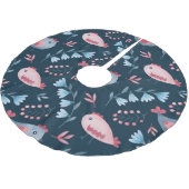 Jupon De Sapin En Polyester Brossé Poulets folkloriques : Aquarelle Motif sans coutur (Angle)