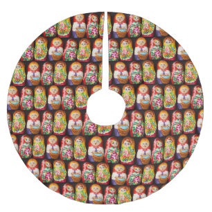 Jupon De Sapin En Polyester Brossé Poupées Matriochka Colorées