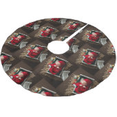 Jupon De Sapin En Polyester Brossé Premier Noël du bébé (Angle)