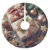 Jupon De Sapin En Polyester Brossé Présentations et ornements de Noël (Devant)