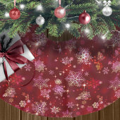 Jupon De Sapin En Polyester Brossé Prettiest Snowflakes Motif Red ID846