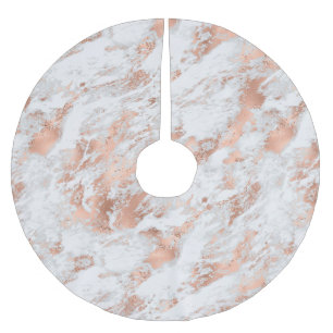 Jupon De Sapin En Polyester Brossé Pretty Rose Gold White Glitzy Marble