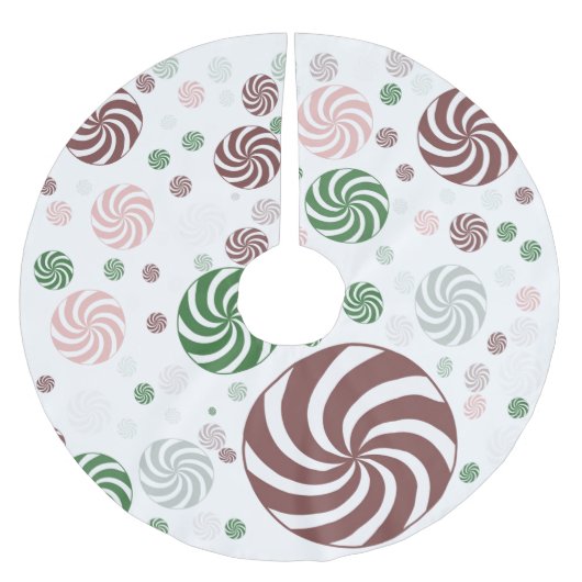 Jupon De Sapin En Polyester Brossé Pretzel de Noël Jupe d'arbre Motif - Brossé (Devant)