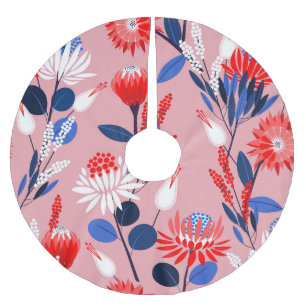 Jupon De Sapin En Polyester Brossé Protea en fleurs : Motif du jardin botanique
