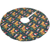 Jupon De Sapin En Polyester Brossé Pups de Noël (Angle)