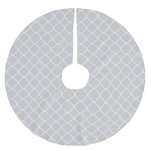 Jupon De Sapin En Polyester Brossé Quatrefoil blanc gris chic