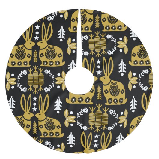 Jupon De Sapin En Polyester Brossé Rabbit Nordic Scandinavian Folk Art (Devant)