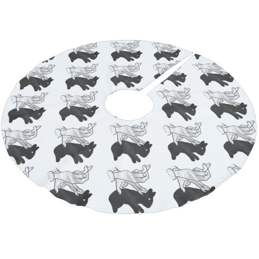 Jupon De Sapin En Polyester Brossé Rabbit Silhouette main (Angle)