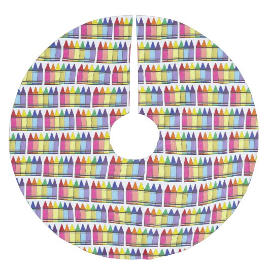 Jupon De Sapin En Polyester Brossé Rainbow Crayons École Professeur Art Fournitures F (Devant)