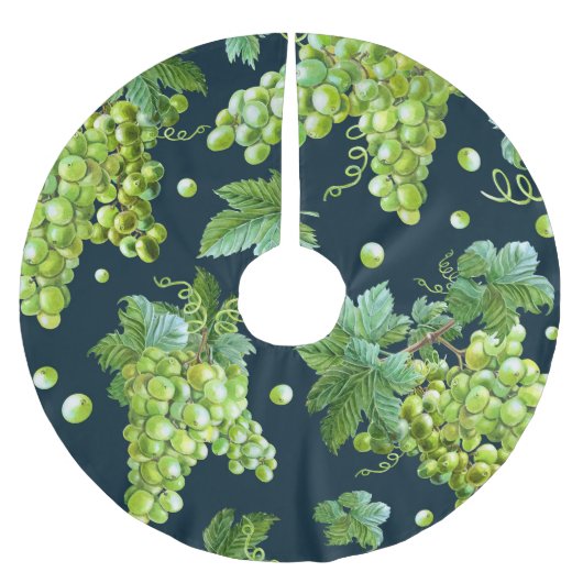 Jupon De Sapin En Polyester Brossé Raisin vert : Aquarelle Motif foncé (Devant)