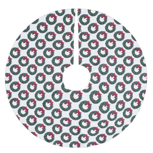 Jupon De Sapin En Polyester Brossé Rameaux de houx (Devant)