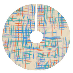 Jupon De Sapin En Polyester Brossé rayures Abstraites, tapis de gazon ethnique coloré