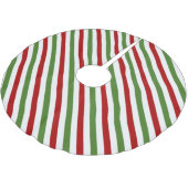Jupon De Sapin En Polyester Brossé Rayures rouges, blanches et vertes diagonales (Angle)