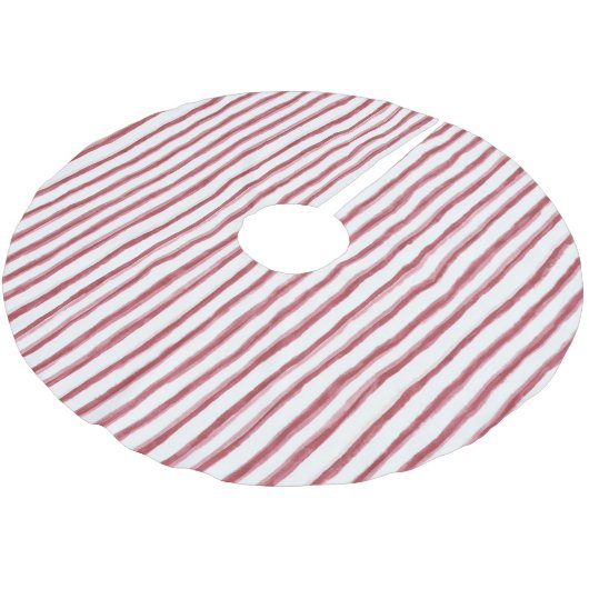 Jupon De Sapin En Polyester Brossé Rayures Rouges et Blanches (Angle)