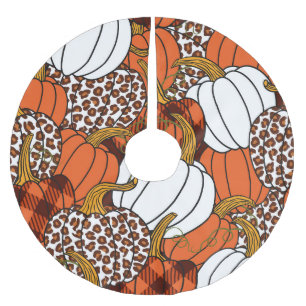 Jupon De Sapin En Polyester Brossé Récolte Citrouille Motif Vintage
