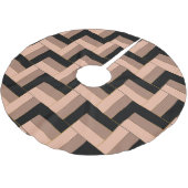 Jupon De Sapin En Polyester Brossé Rectangles géométriques Brown Mocha Noir (Angle)