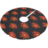 Jupon De Sapin En Polyester Brossé Red Bows Black Noël (Angle)