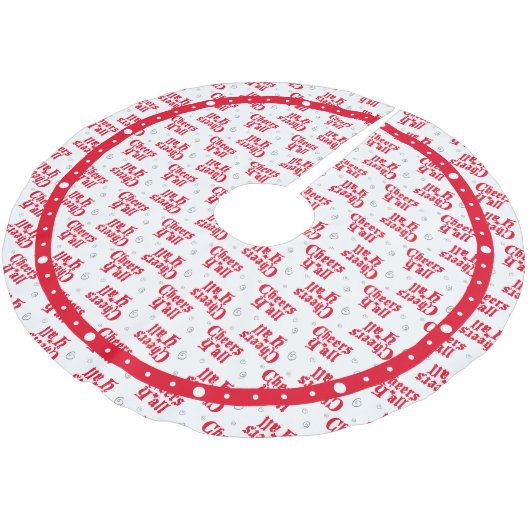 Jupon De Sapin En Polyester Brossé Red Cheers Y'all Patterned (Angle)