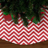 Jupon De Sapin En Polyester Brossé Red Chevron Stripes