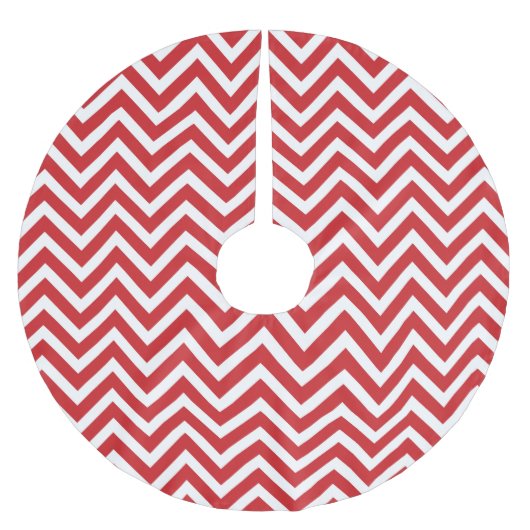Jupon De Sapin En Polyester Brossé Red Chevron Stripes (Devant)