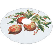 Jupon De Sapin En Polyester Brossé Red Christmas Baubles avec Holly Festive (Angle)