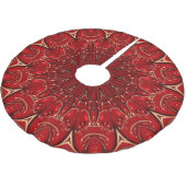 Jupon De Sapin En Polyester Brossé Red Decorative Christmas Tree Skirt (Angle)