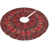 Jupon De Sapin En Polyester Brossé Red Decorative Christmas Tree Skirt (Angle)