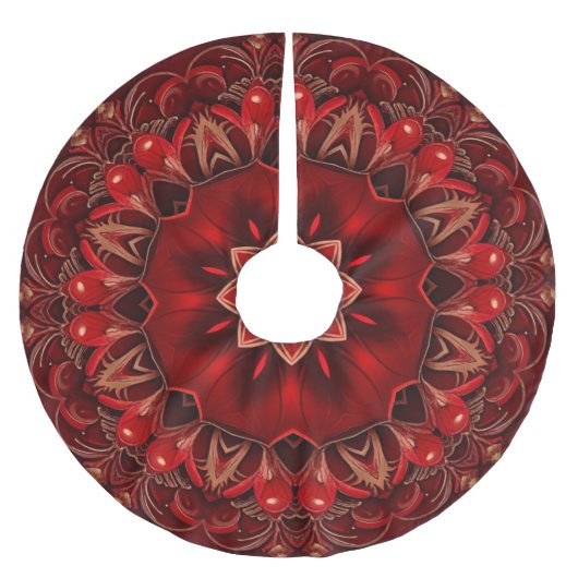 Jupon De Sapin En Polyester Brossé Red Decorative Christmas Tree Skirt (Devant)