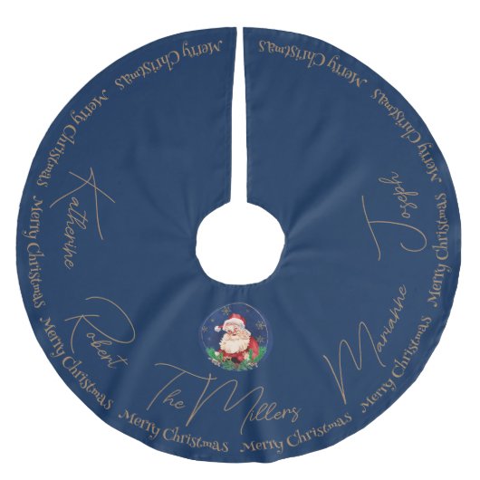 Jupon De Sapin En Polyester Brossé Red Green Blue Père Noël traditionnel Noël (Devant)