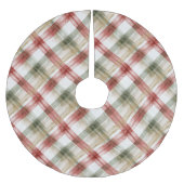 Jupon De Sapin En Polyester Brossé Red Green Cream Stripes Christmas (Devant)