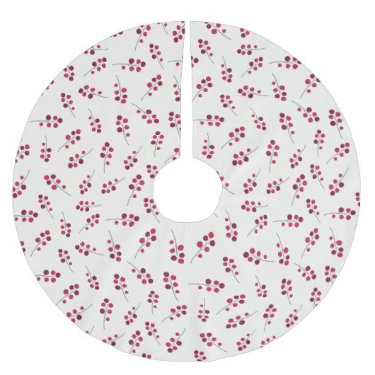 Jupon De Sapin En Polyester Brossé Red Holly Pip Berries (Devant)